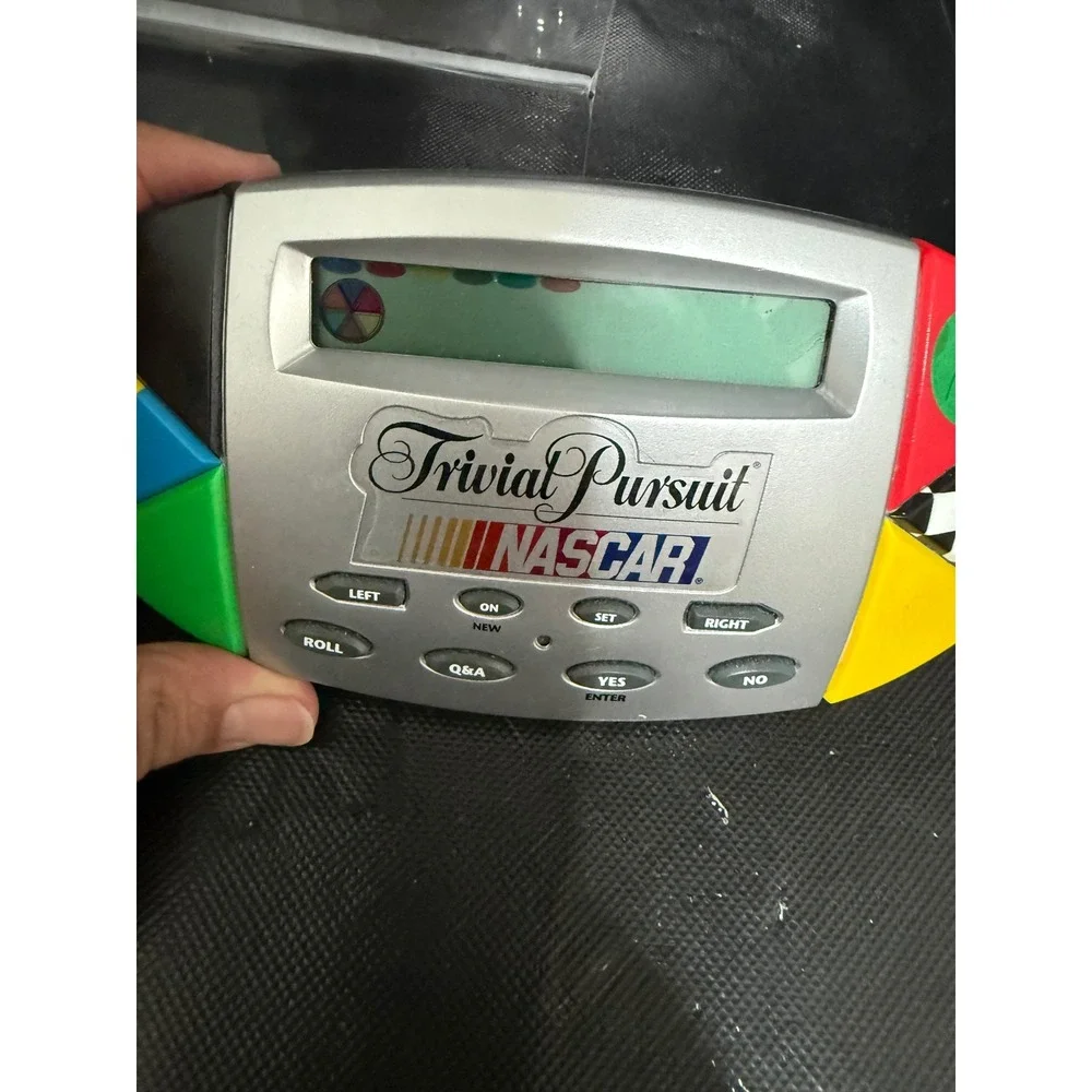 Trivial Pursuit NASCAR Edition Electronic Handheld Game Silver Portable Racing